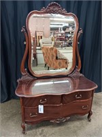 EXCELLENT MAHOGANY DRESSER WITH MIRROR
