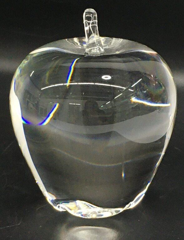 Steuben Art Glass Apple Sculpture