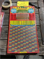 Gambling punchboard titled E-Z Goin