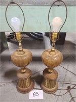Retro Amber Globe Lamps (2)