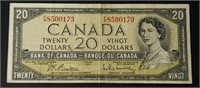 1954 Bank of Canada $20 Bank Note