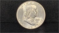 1951 Silver Franklin Half Dollar higher grade
