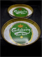 Vintage Carlsberg Beer Serving Trays x 2