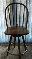 4 Wood Swivel Bar Stools