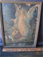 Old, framed religious print