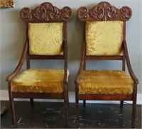 Pair of Victorian Oak Arm Chairs