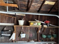 Hanging pots and contents of wall