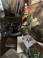Hammer, clamps, misc. tools