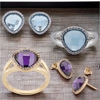 Amethyst & Spinel SS Jewelry Set