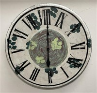 Large Metal Farmhouse Floral Wall Clock