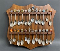 Vintage Spoon Collection with Rack
