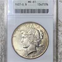 1927-S Silver Peace Dollar ANACS - MS61