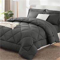 CozyLux Queen Bed in a Bag 7-Pieces Comforter Sets