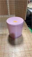 Pink glass container with lid