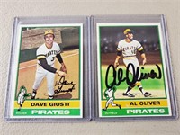 1976 Topps Al Oliver & Dave Giusti Signed Cards