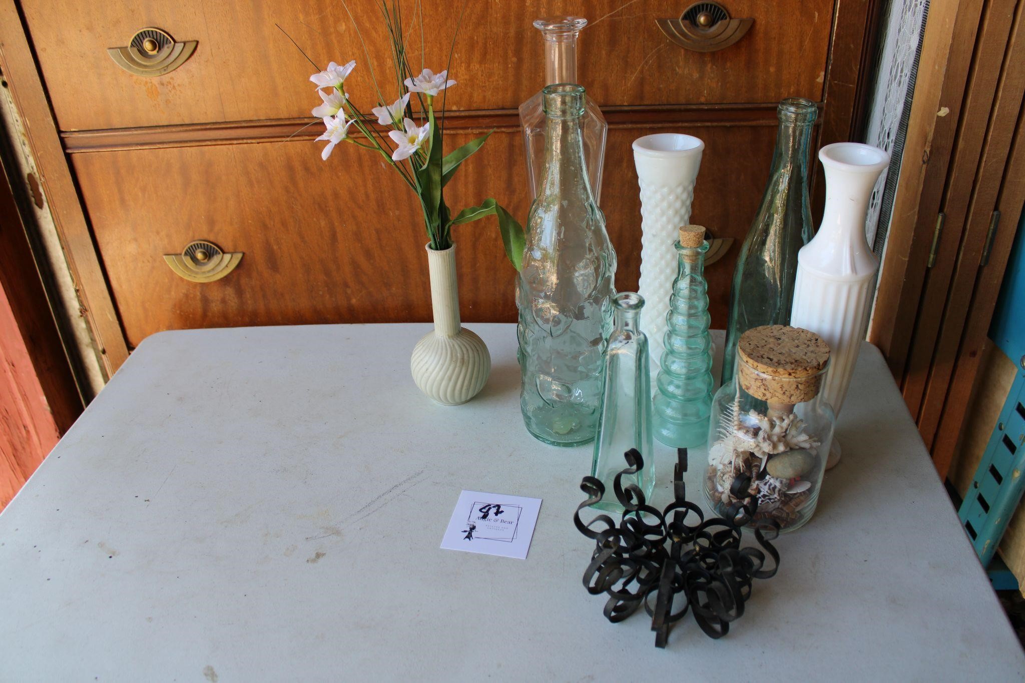 Glass Bottle Decor Lot