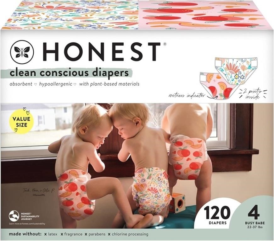 The Honest Co Diapers Size 4 (22-37 lbs), 120ct