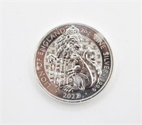 2 OZ Lion Of England 2022 999.9 Fine Silver Round