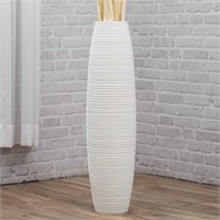 Leewadee Large White Home Decor Floor Vase  Wooden