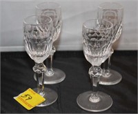WATERFORD CRYSTAL SHERRY STEMS - SET OF 4
