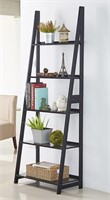 PJ Wood 5 Tier A-Frame Ladder Shelf - Black