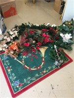 Nice Christmas rug 34x46, Christmas wreaths, and