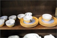 LUSTER DECORATED CUPS AND PLATES