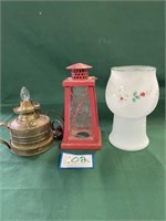 House Decor Items: Red Lantern, Winter Candle