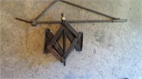 Vintage Scissor Car Jack with Handle. 10" Folded