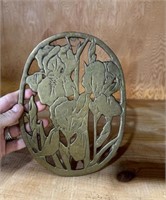 Brass Trivet With Flowers