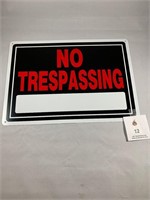 No Trespassing sign new