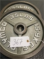 (2) 35 lbs Metal Weight Plates