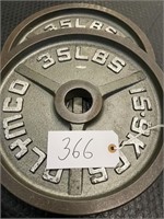 (2) 35 lbs Metal Weight Plates