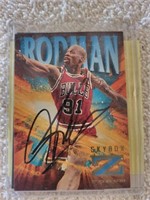 Dennis Rodman Signed Basketball Card with COA