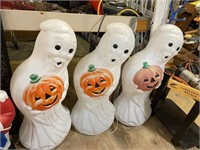 Set of three Halloween ghost plastic blow mold