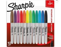 12ct Sharpie Permanent Markers Fine Point Multiclr