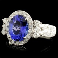 18K Gold Ring with 2.26ct Tanzanite & 0.71ctw Diam