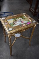 Gold Gilt Chinoserie Side Table. Has Damage. SEE