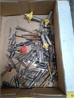 Group of assorted router bits and Driver bits