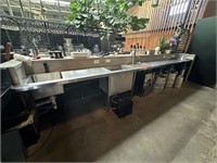 S/S Bar Approx 5.5m Long with Single Bowl Sink
