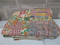 Hand Sewn Vintage Quilt 74x140"