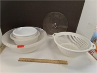 Plastic Mixing/Storage Bowls,  Strainer Basket &