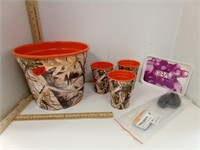 Camouflage Ice Bucket W/Glasses & More