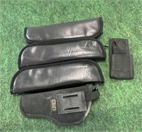 4 knife cases &  holster