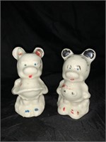 3 “ VINTAGE CERAMIC MICKEY & MINNIE MOUSE