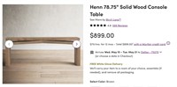 WR87 Henn 78.75 Solid Wood Console Table