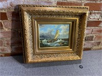 Maritime Oil Painting, Signed