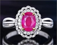 1.5ct Mozambique Ruby 18Kt Gold Ring