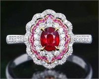 Mozambique Pigeon Blood Ruby 18Kt Gold Ring