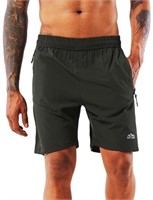 SM4090  YAWHO Men's Workout Running Athletic Short